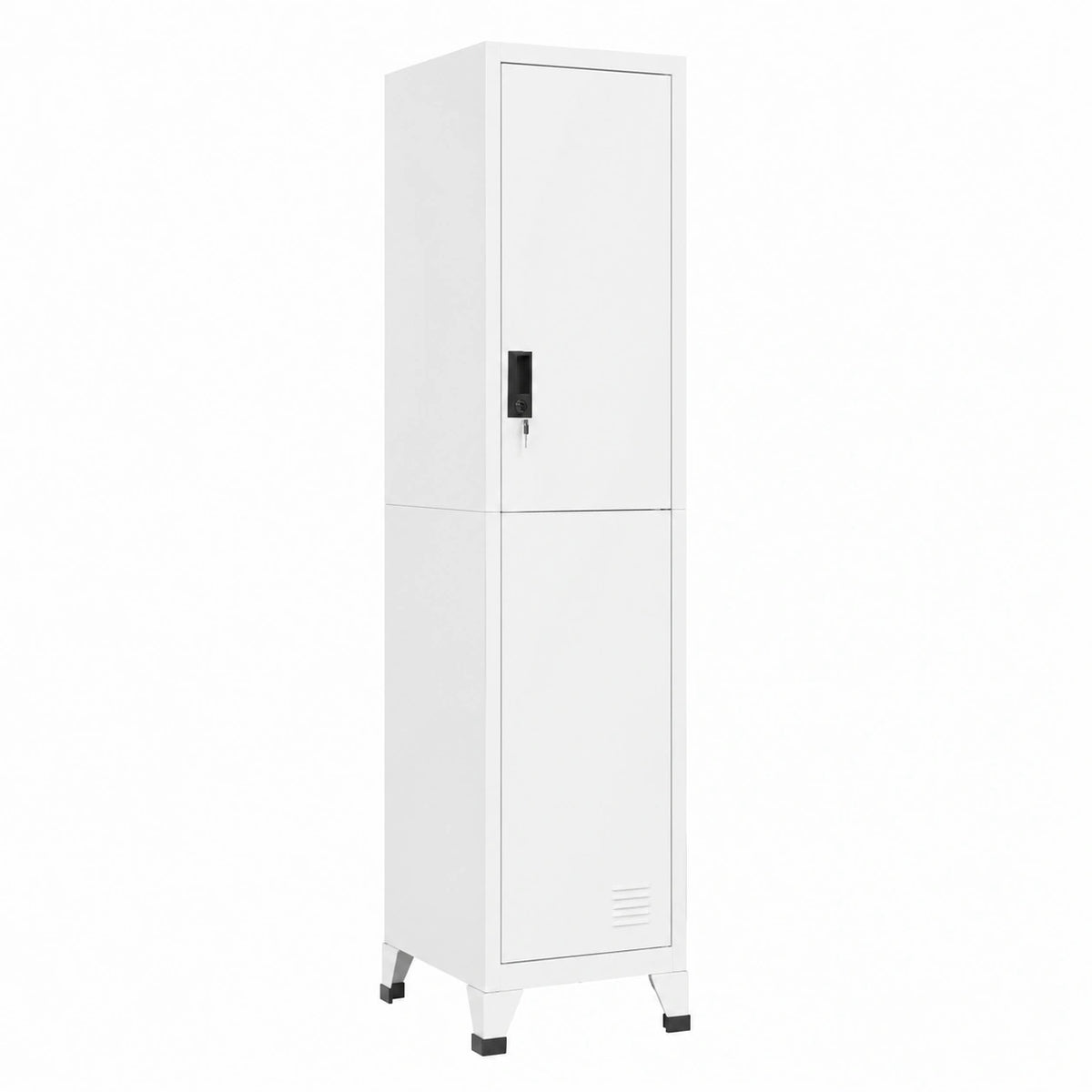Armadietto in Metallo Bianco con Serratura 38x45x180 cm per Ufficio