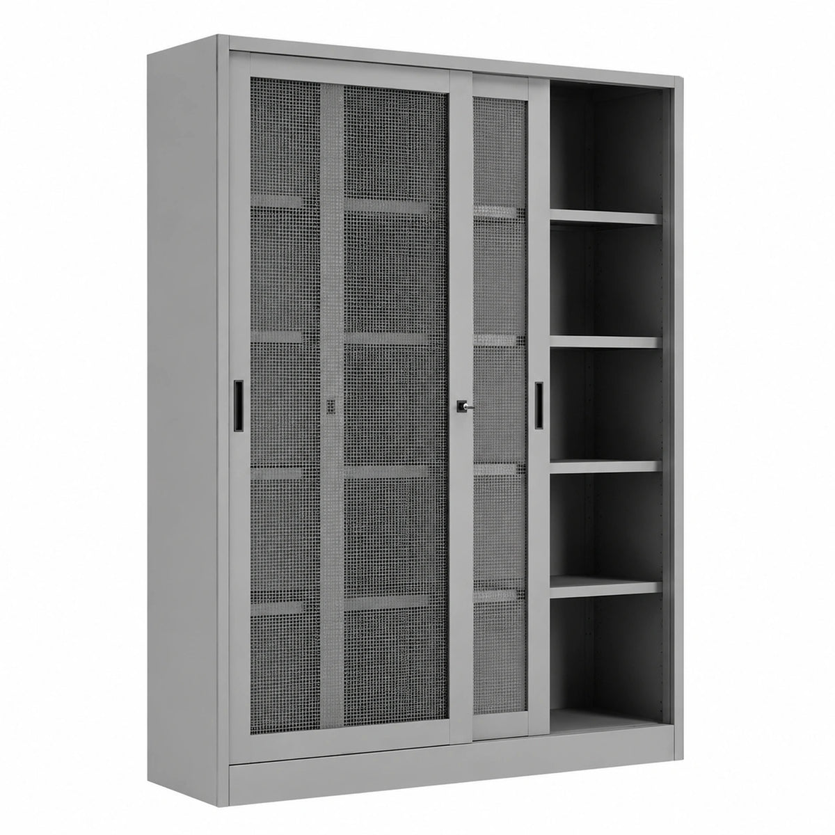 Armadio Metallo Ufficio 180x60x200 cm con Ante Reti Metalliche