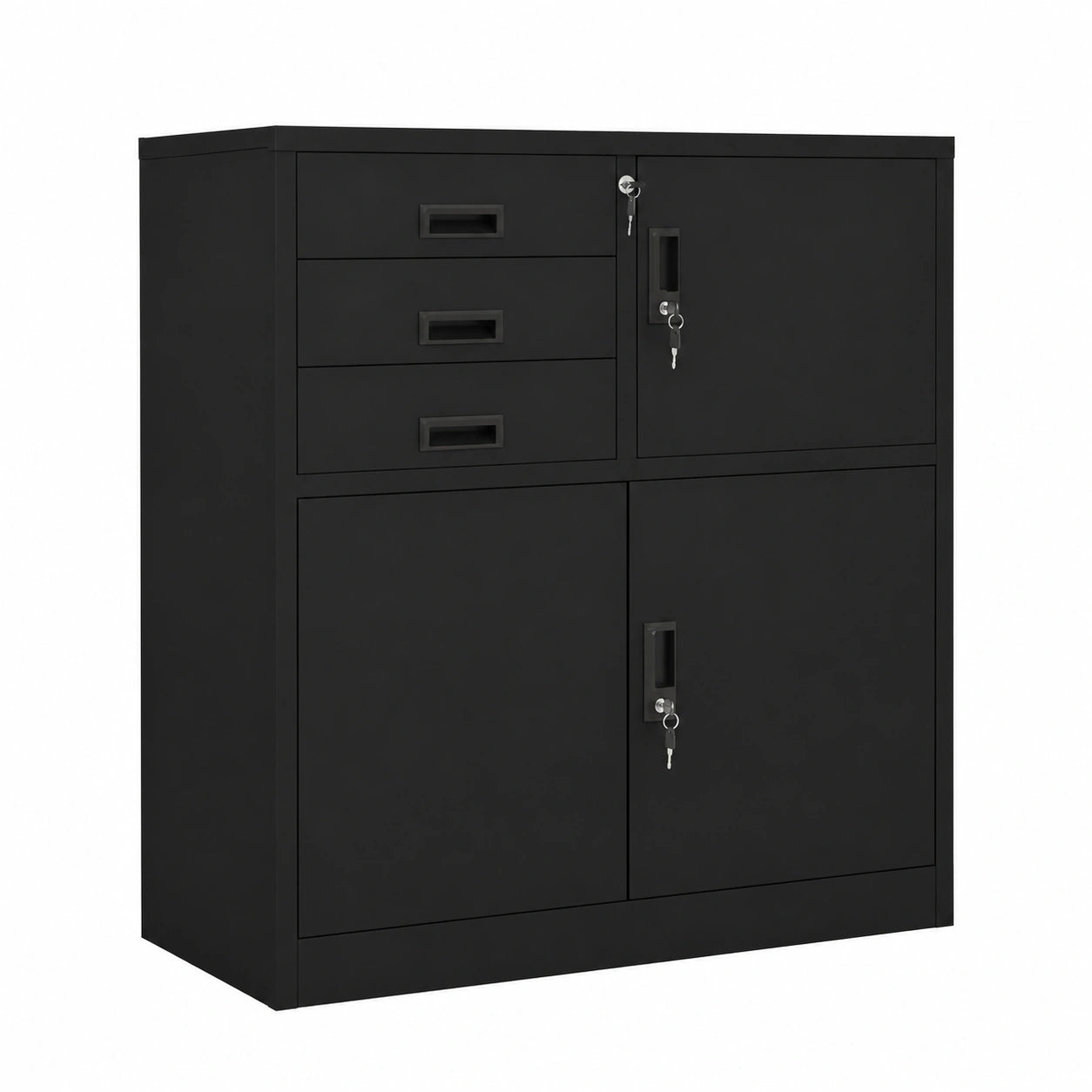 Armadio in Acciaio Nero per Archivio Ufficio 90x40x102 cm