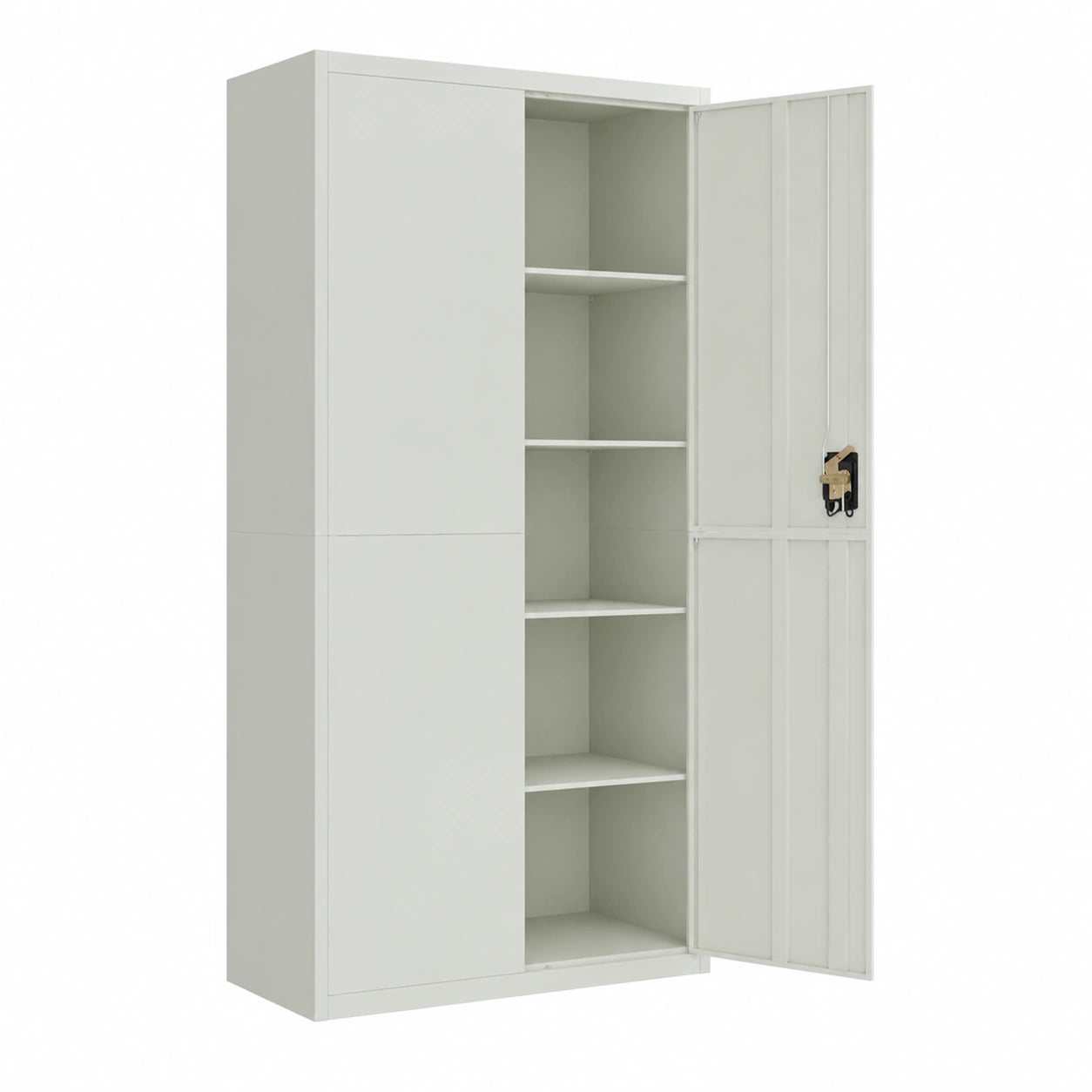 Armadio Ufficio in Acciaio con Ripiani Regolabili Grigio Chiaro 90x40x180 cm