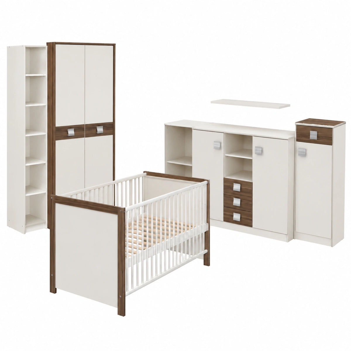 Cameretta per Bambini Bianca con Fasciatoio e Completo Letto