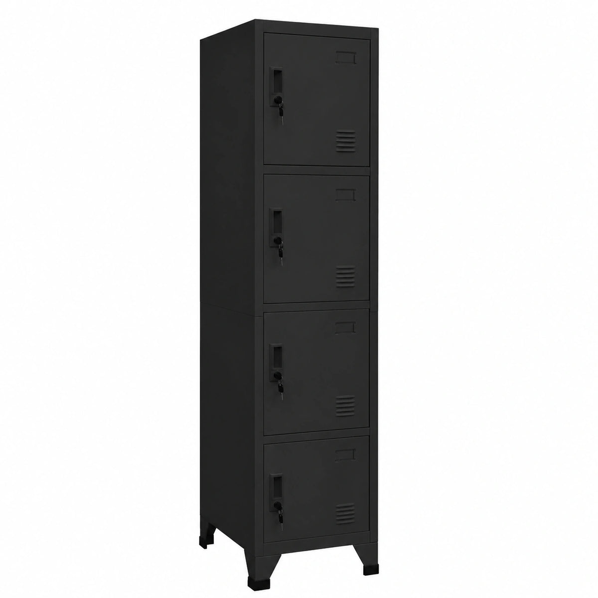 Armadietto in Acciaio con Serratura Nero 38x45x180 cm per Ufficio
