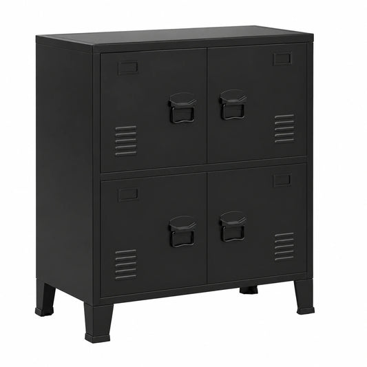 Armadio Archivio Industriale in Acciaio Nero 75x40x80 cm per Ufficio