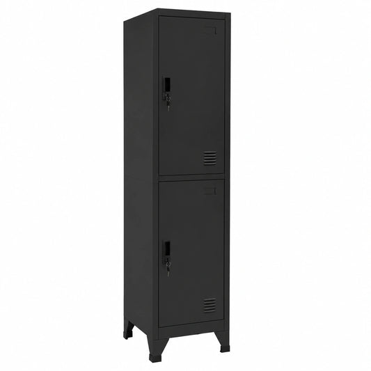 Armadio in Metallo con Ante a Battente per Ufficio e Casa, 38x45x180 cm