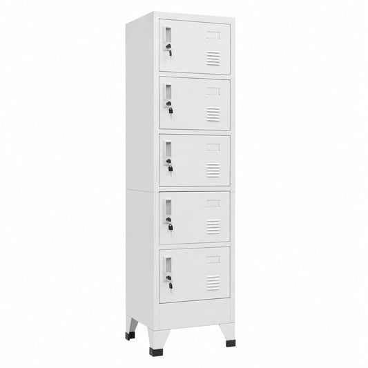 Armadio in Acciaio con Ante per Ufficio e Spogliatoio 38x45x180 cm
