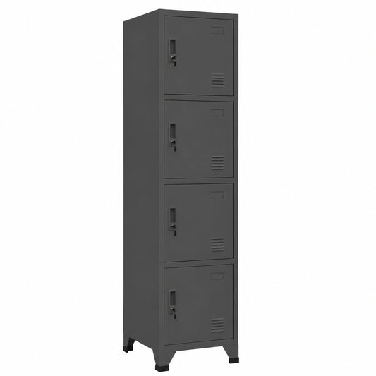 Armadietto Sicurezza in Acciaio Antracite con Chiave 38x45x180 cm