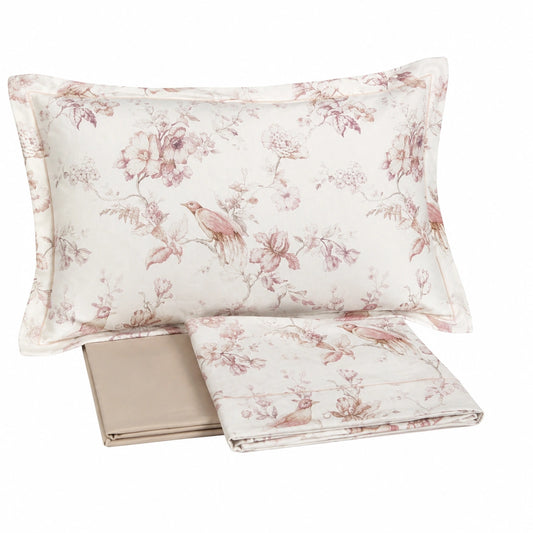 Fazzini Completo Lenzuola Matrimoniale Rosa Elegante