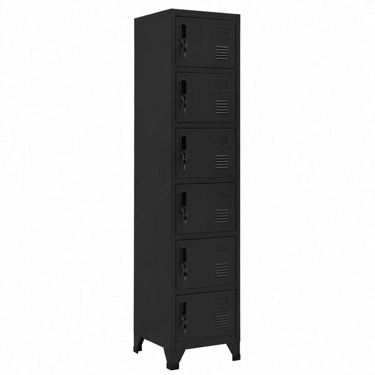 Armadio da Ufficio in Acciaio Nero 38x40x180 cm con Serratura