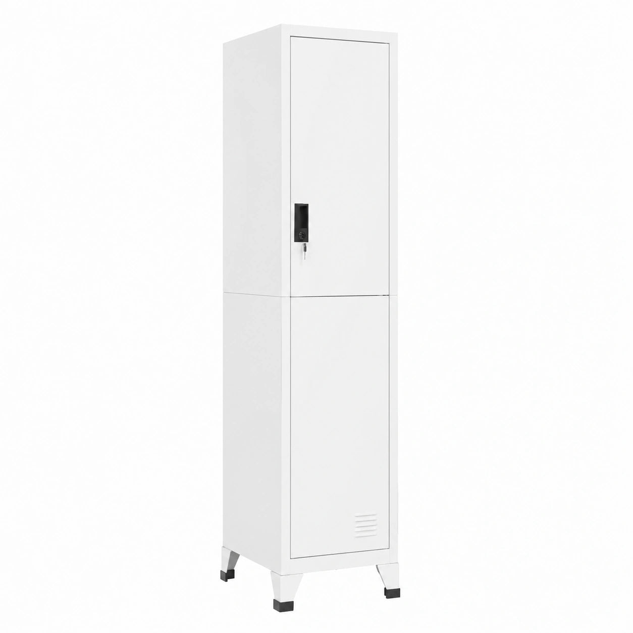 Armadietto in Metallo Bianco con Serratura 38x45x180 cm per Ufficio