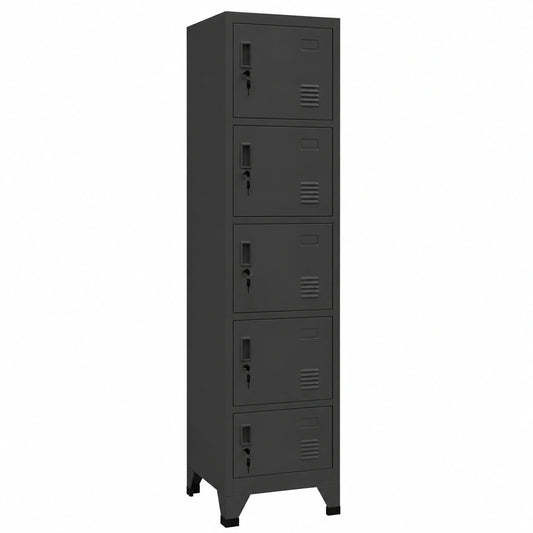 Armadio in Acciaio con Ante Metallo per Ufficio 38x45x180 cm