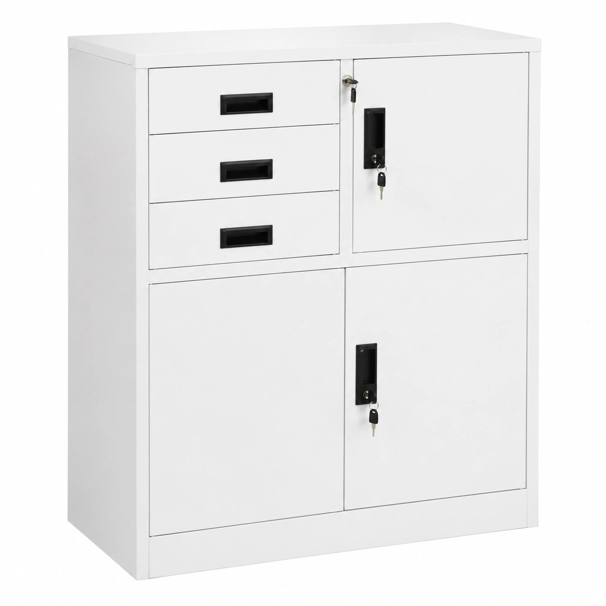 Armadio Ufficio in Acciaio Grigio 90x40x102 cm