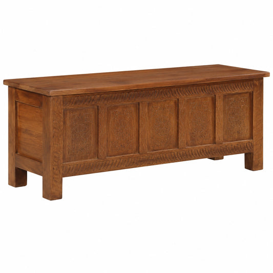 Cassapanca in Legno di Mango, Stile Rustico, 110x30x40 cm, per Camera e Soggiorno