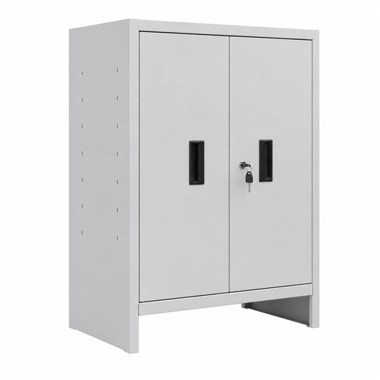 Credenza in Metallo a Doppia Anta con Serratura, Qualità Premium Made in Italy, per Archivio e Ufficio, 80x40x80 cm