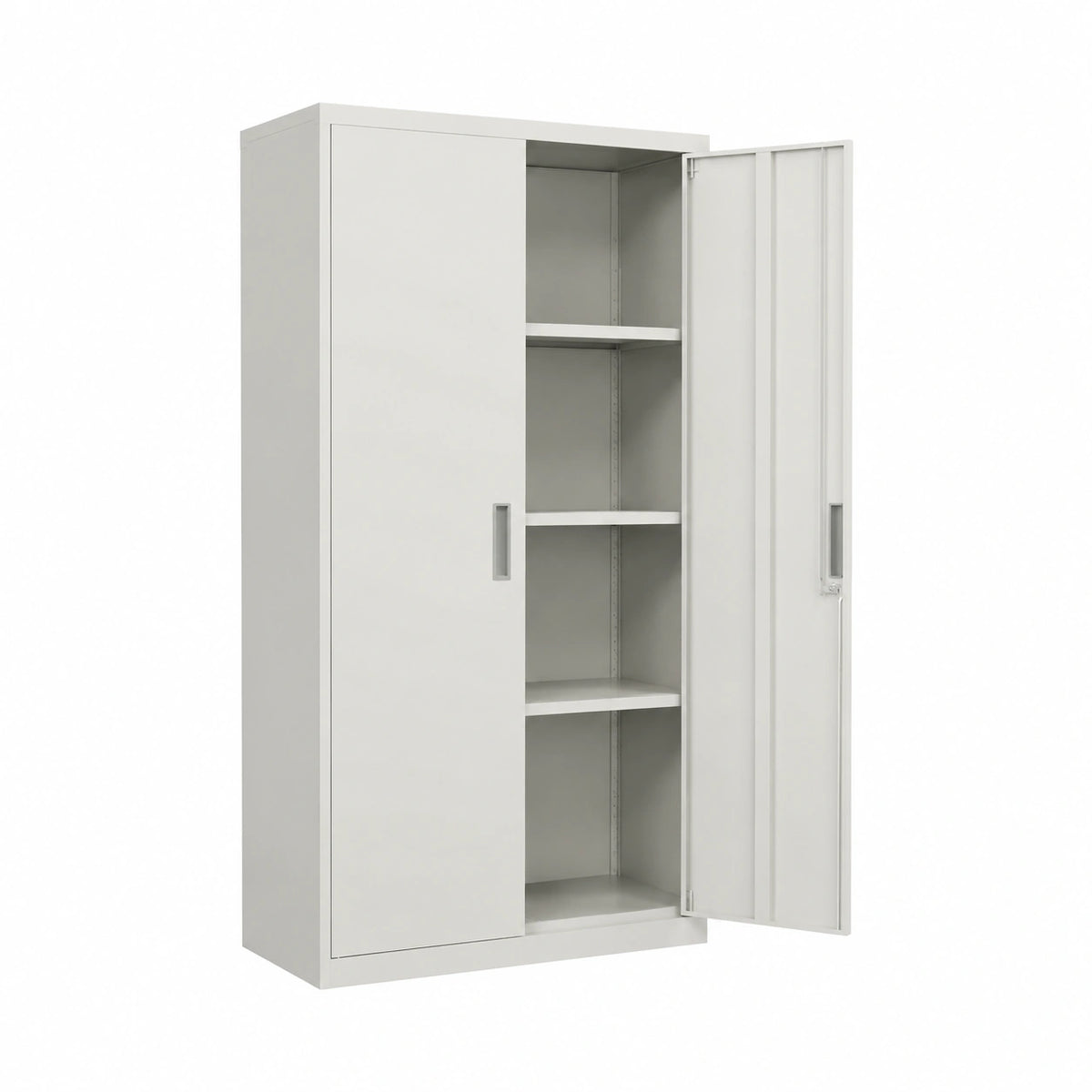 Armadio Porta Documenti in Metallo con Serratura e Ripiani Regolabili, 80x40x180 cm, Bianco