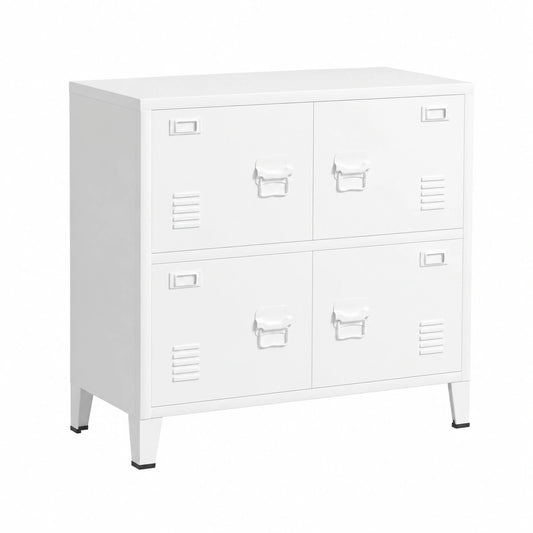 Armadio Archivio Industriale in Acciaio Bianco 75x40x80 cm