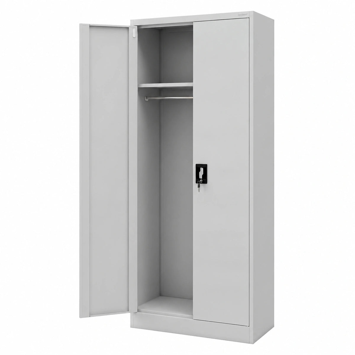 Armadio in Metallo per Archiviazione con Ante a Battente, 185x90x45 cm, Grigio