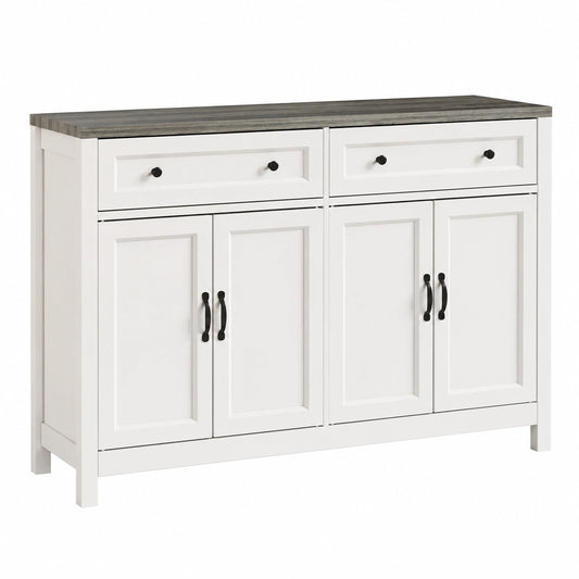Credenza da Cucina in Legno con Ripiani Regolabili e Cassetti, Grigio 140x40x90 cm