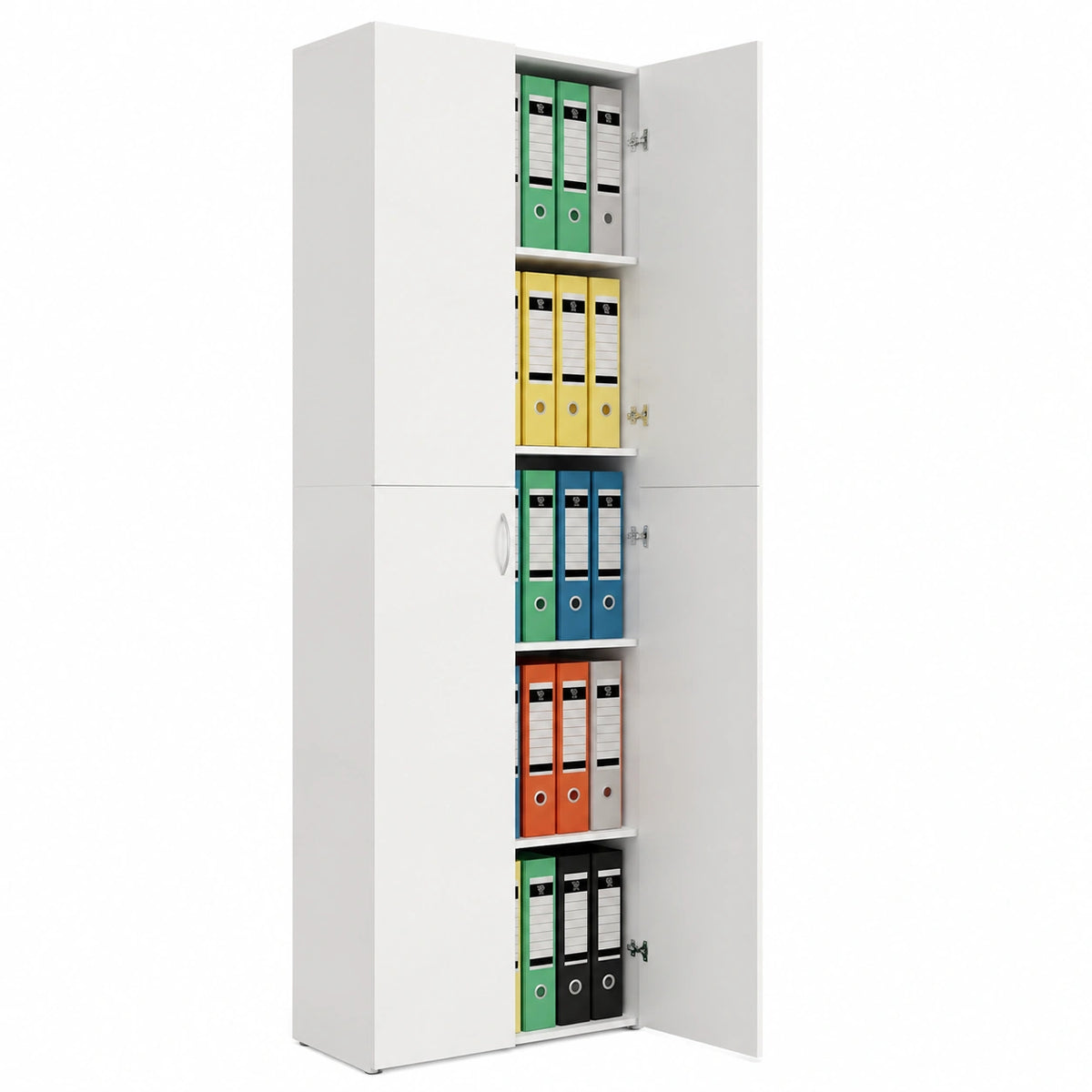 Armadio Ufficio Bianco in Legno Multistrato 60x32x190 cm per Archiviazione