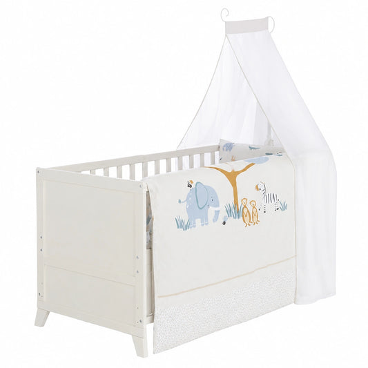 Set Lettino Evolutivo Savanna Friends 70x140 cm Grigio Naturale